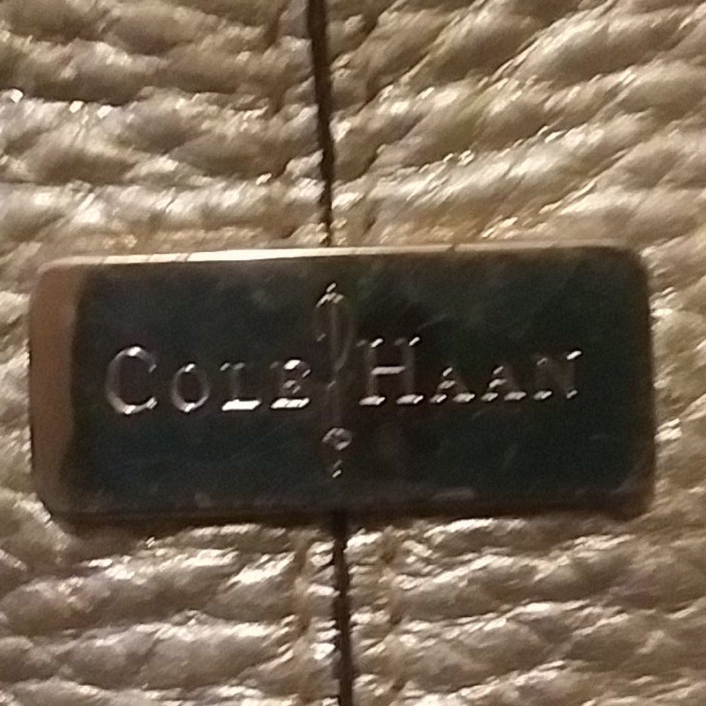 Cole Haan Silver Metallic Leather Purse